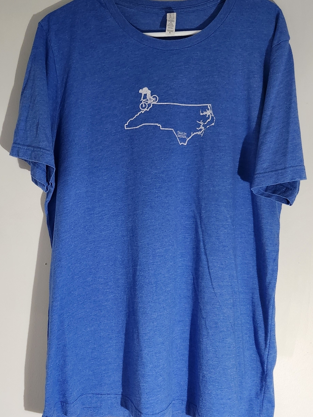 Bella Canvas NC Mountain Bike Graphic T-shirt Short Sleeve, Mens XL, Blue